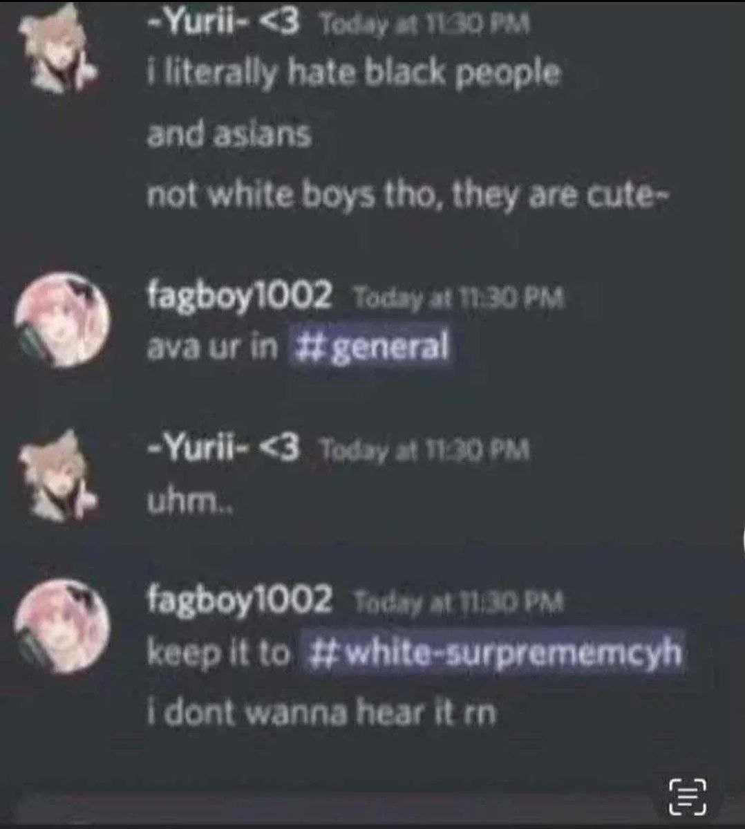 Keep it to white supremacy Discord переписка: «Keep it to white supremacy»
