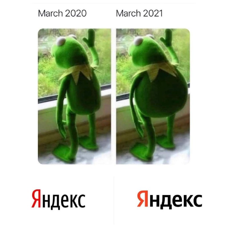 Кермит до и после Мем с Кермитом, который поправился в 2021 году, стоя у окна