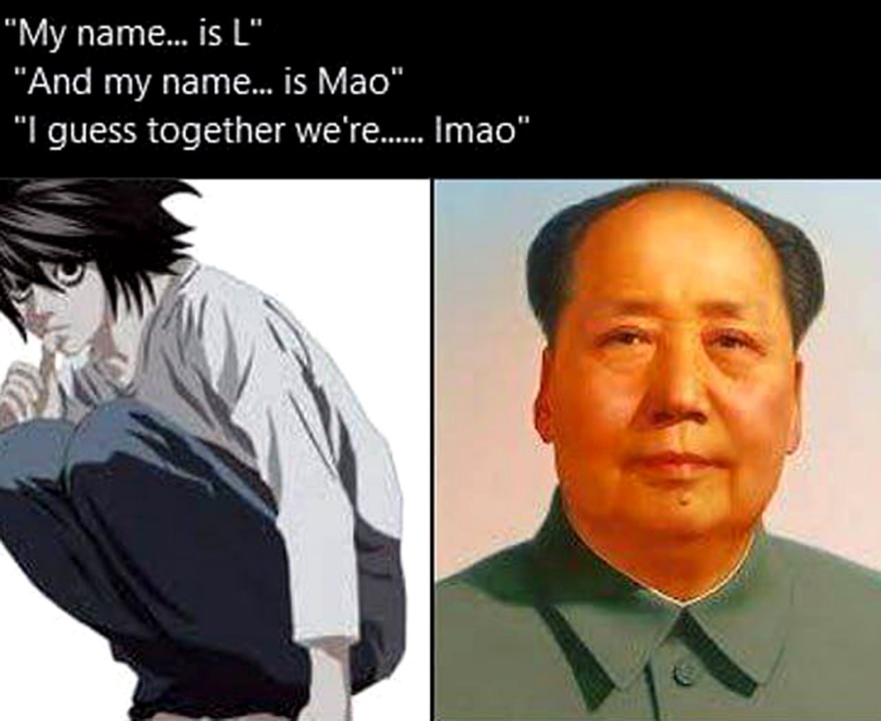 L и Мао lmao Мем про объединение L и Мао в LMAO