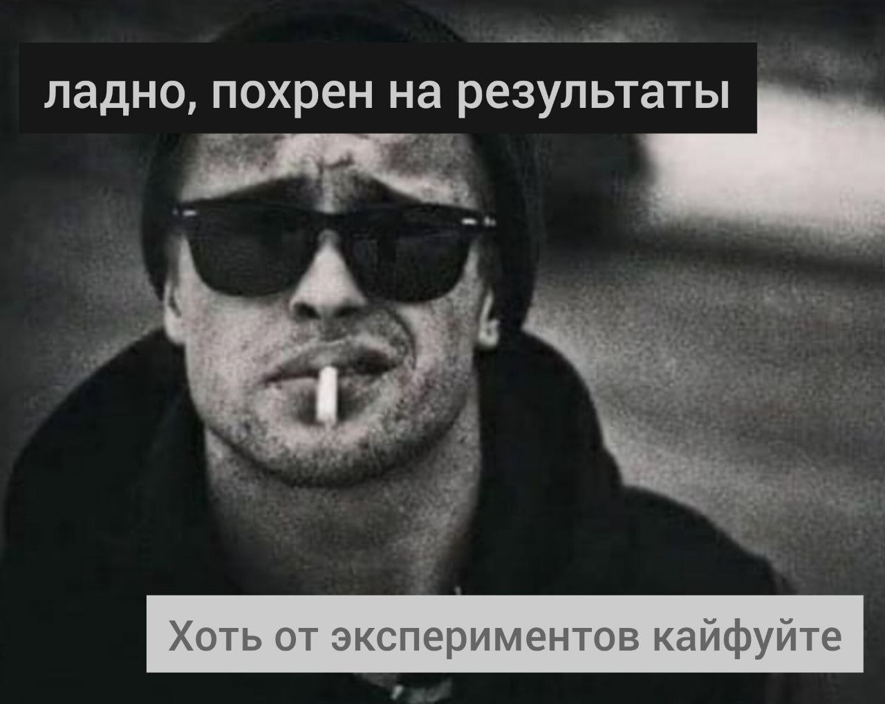 Ладно, похрен на результаты Ладно, похрен на результаты, хоть от экспериментов кайфуйте
