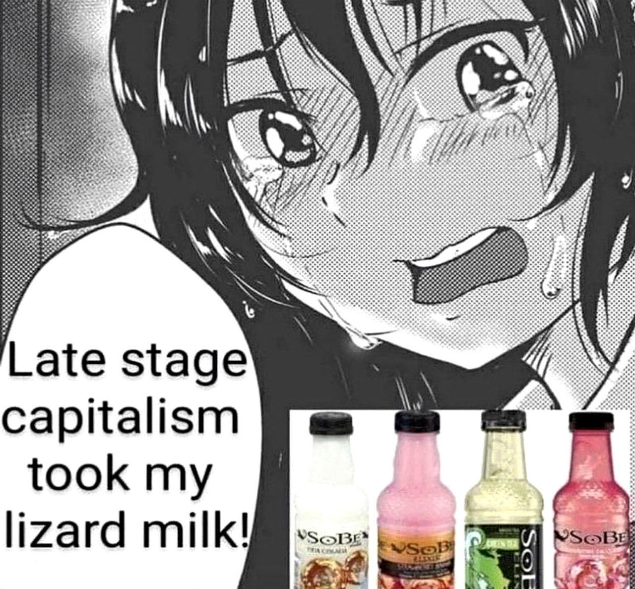 Late stage capitalism took my lizard milk! Плачущая девушка и капитализм забрал мое ящеричное молоко