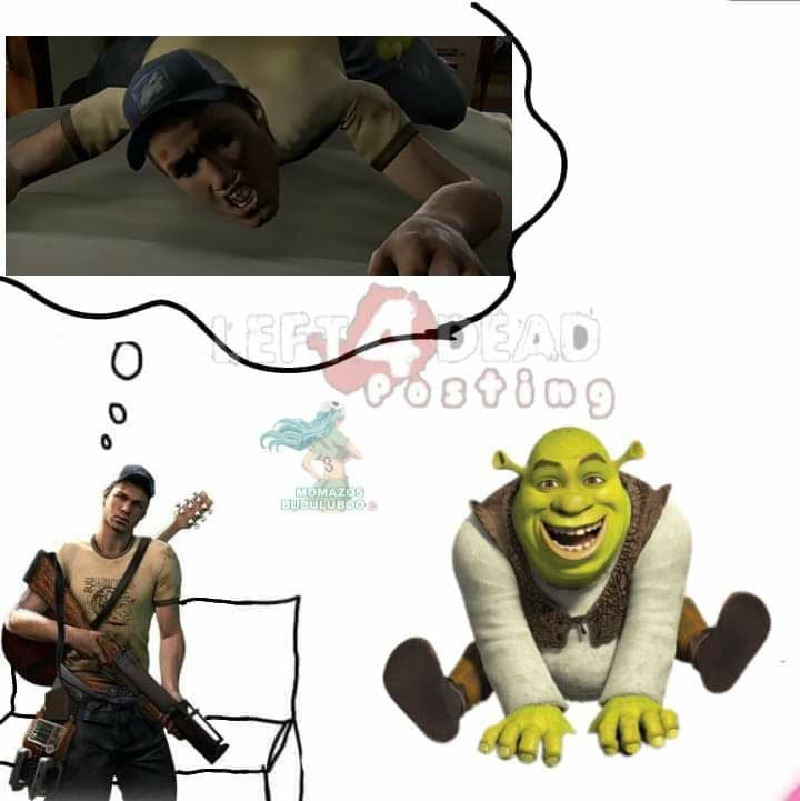 Left 4 Dead и Шрек Мем про персонажей Left 4 Dead и Шрека
