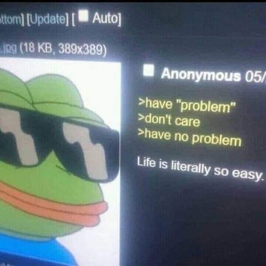 Life is literally so easy Мем с лягушонком Пепе в крутых очках и цитатой о простоте жизни.