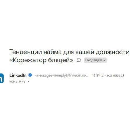 Письмо LinkedIn с тенденциями найма для должности «Корежатор блядей»