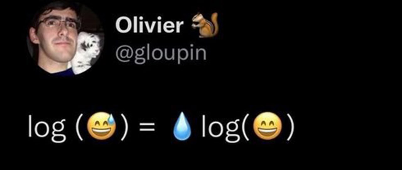 Log rolling on the floor laughing emoji Мем с математическим уравнением и эмодзи на тему логарифмов