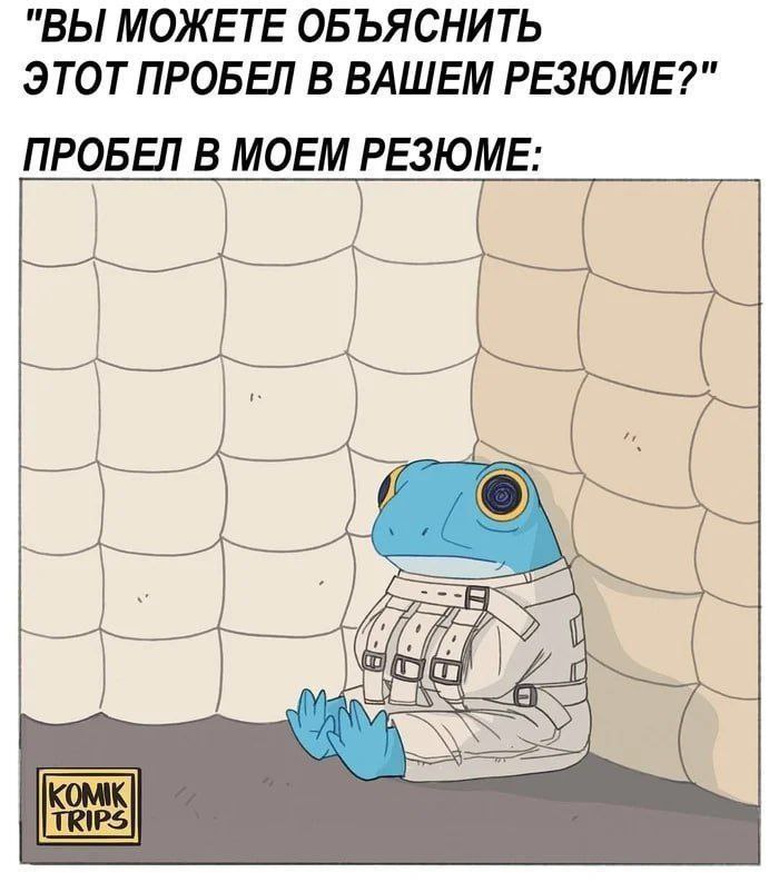 Лягушка в смирительной рубашке Лягушка сидит в смирительной рубашке в мягкой комнате, демонстрируя "пробел в резюме".