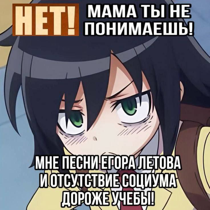 Мама, ты не понимаешь НЕТ! Мама, ты не понимаешь! Мне песни Егора Летова и отсутствие социума дороже учебы!!