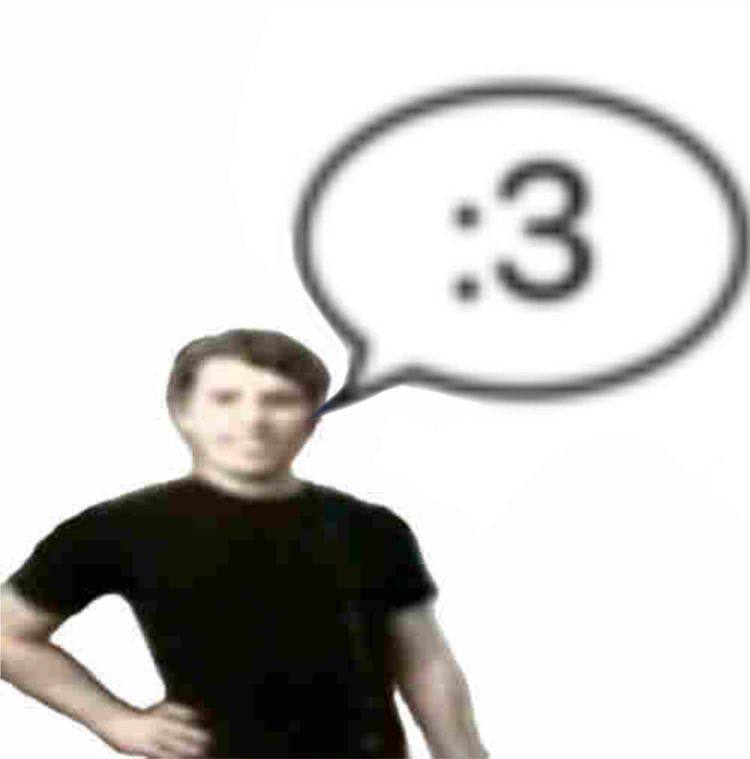 Человек говорит :3 Размытый человек говорит :3