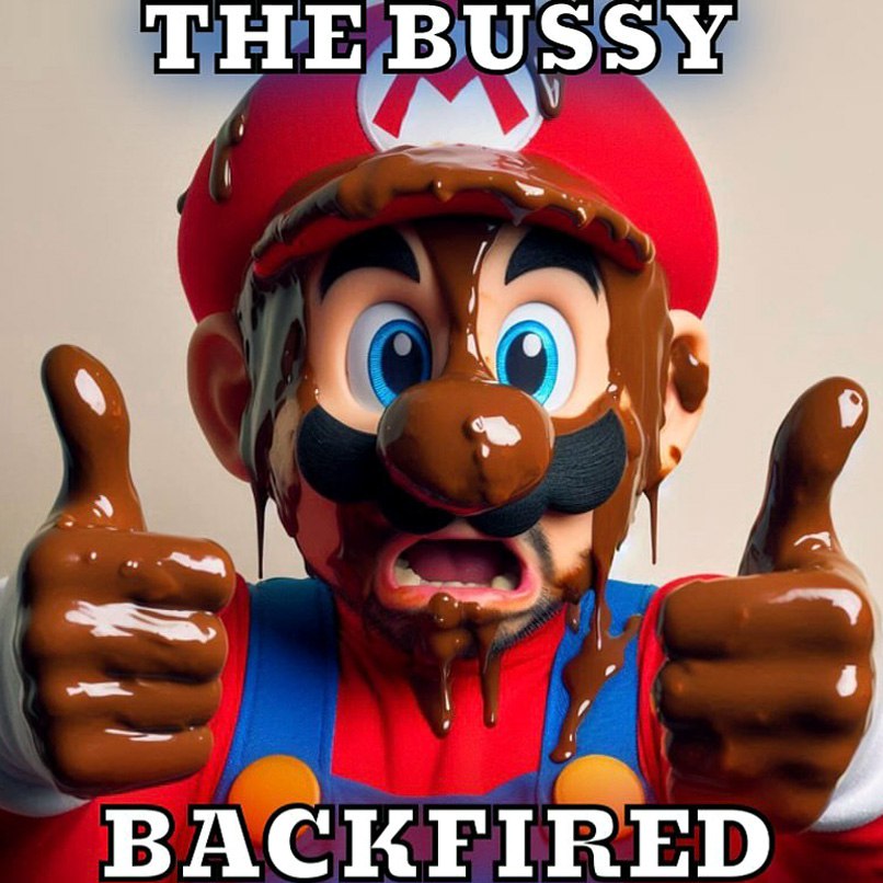 Марио в шоколаде The bussy backfired Марио облитый шоколадом, показывает большие пальцы вверх