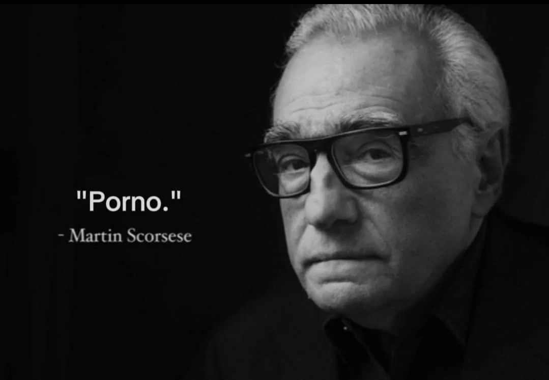 Мартин Скорсезе порно Мартин Скорсезе в очках с надписью "Porno."