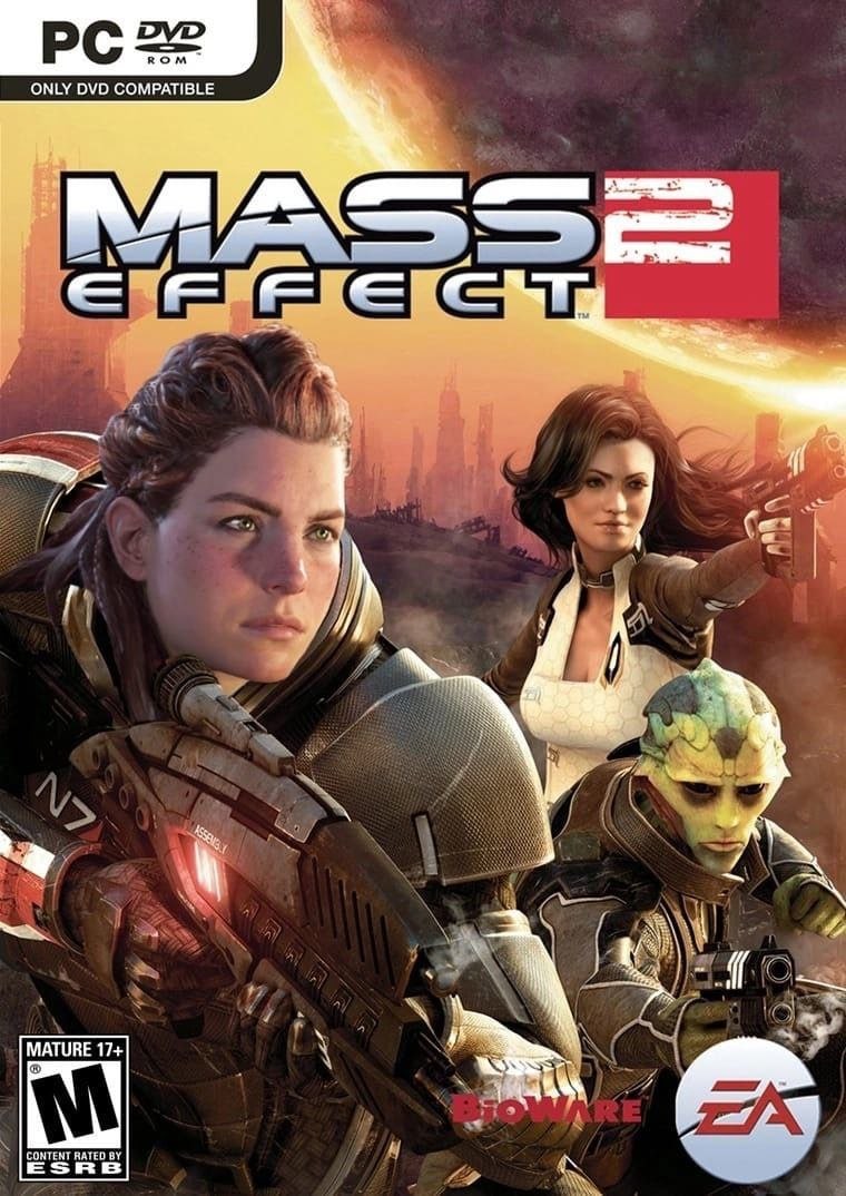 Mass Effect 2 с женским Шепардом Обложка игры Mass Effect 2, на которой вместо мужской версии главного героя изображен женский Шепард