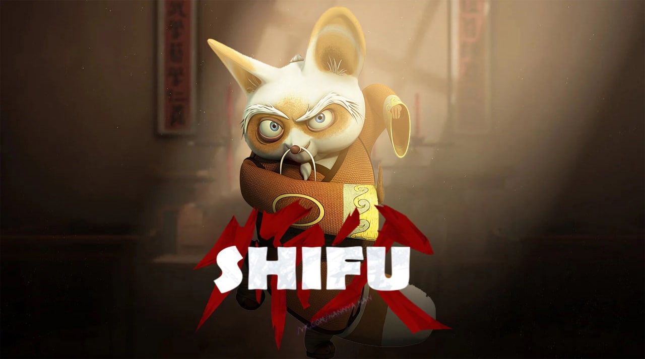 Мастер Шифу с надписью Мастер Шифу из "Кунг-фу Панда" с надписью Shifu