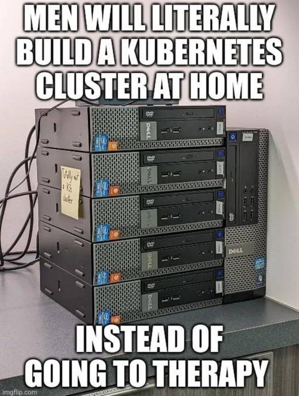 Men will literally build a Kubernetes cluster at home Мужчины построят кластер Kubernetes дома вместо того, чтобы пойти на терапию