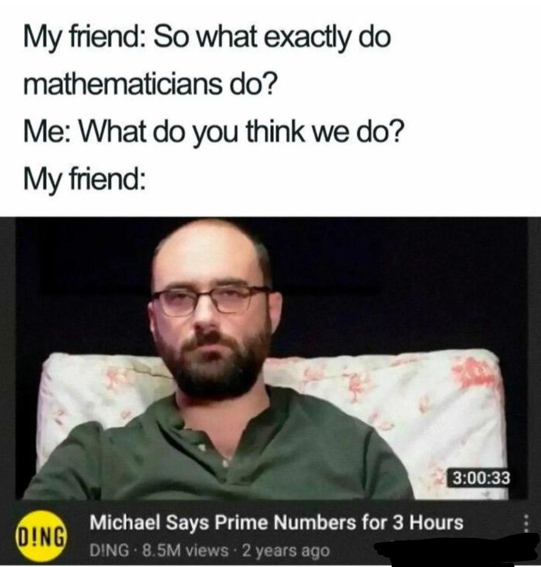 Michael Says Prime Numbers for 3 Hours Мужчина говорит простые числа в течение трех часов