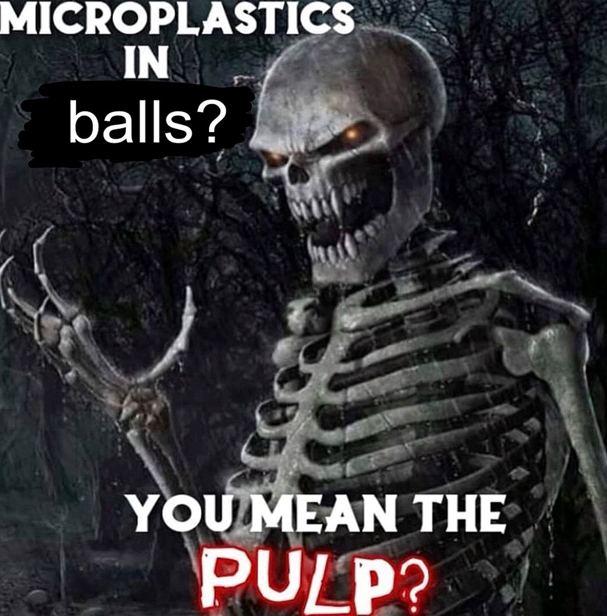 MICROPLASTICS IN balls? YOU MEAN THE PULP? Агрессивный скелет "MICROPLASTICS IN balls? YOU MEAN THE PULP?"