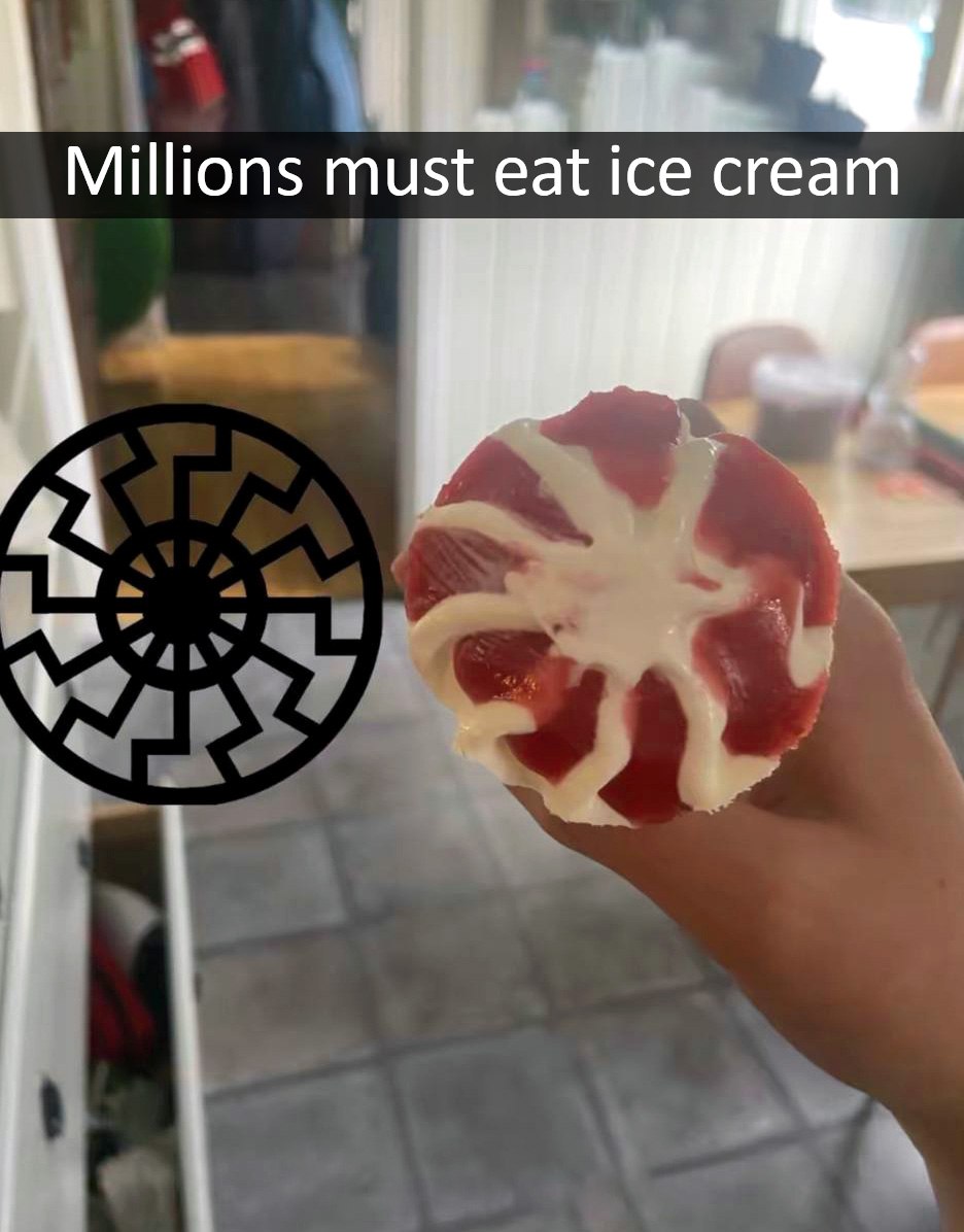 Millions must eat ice cream Мороженое в форме Черного Солнца