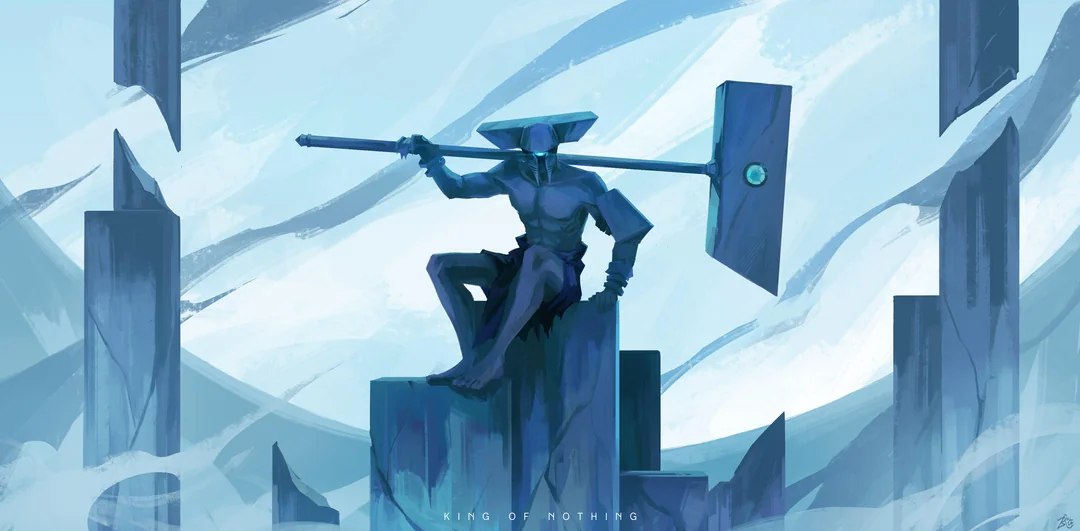 Митрикс King of nothing из Risk of rain 2 Митрикс (Mithrix) из Risk of Rain 2, известный как Король ничего, сидит на ледяном троне с молотом.