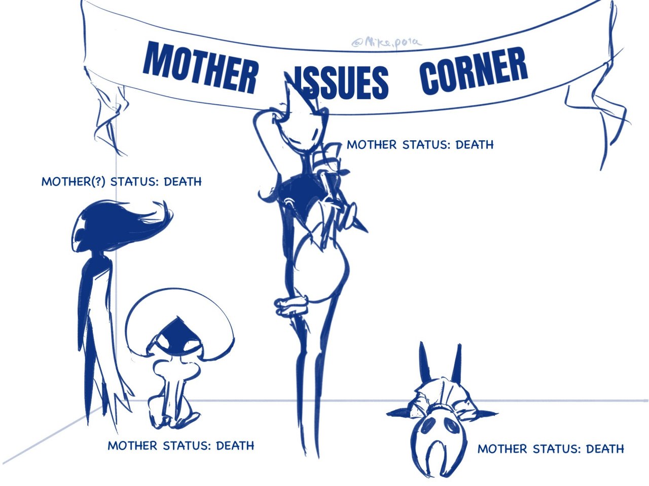 Мрачный скетч «Mother Issues Corner», где у всех персонажей статус матери — смерть