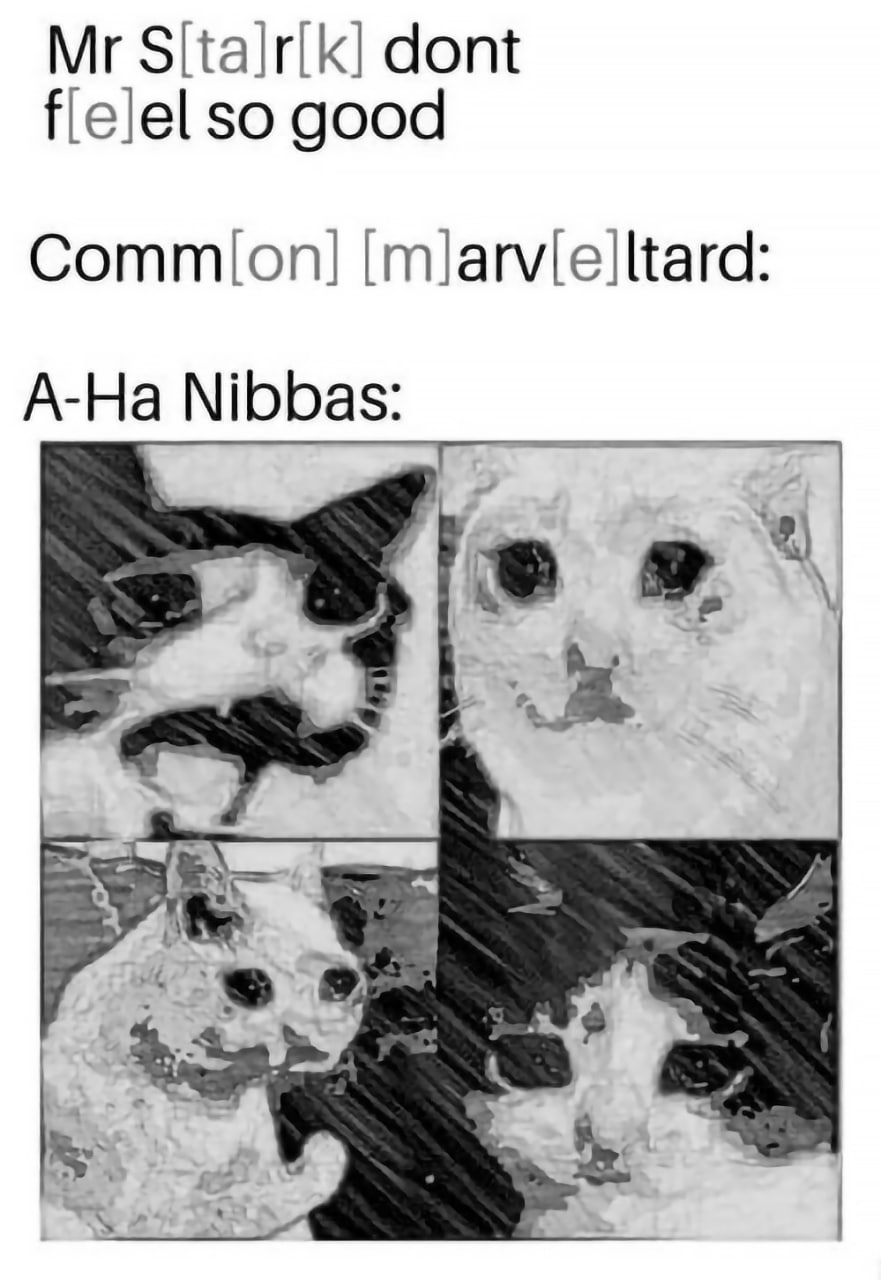 Mr Stark dont feel so good кот Мем с котом, который распадается на части, как Танос в фильме "Мстители"