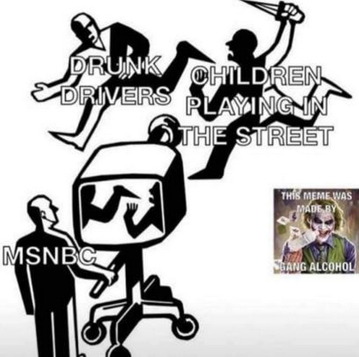 MSNBC игнорирует пьяных водителей Телеканал MSNBC снимает на камеру двух дерущихся людей, в то время как рядом пьяные водители и дети играют на улице.