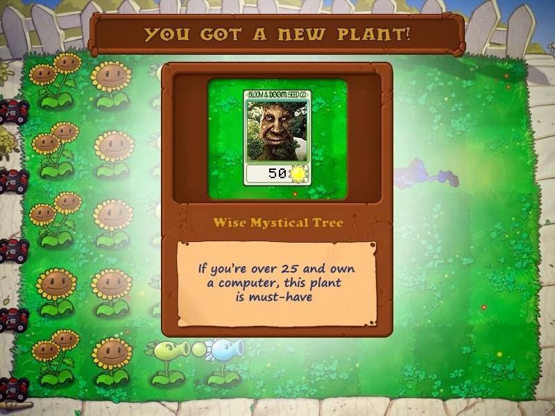 Мудрое Мистическое Дерево Plants vs Zombies Мудрое Мистическое Дерево из Plants vs Zombies, которое должны купить игроки старше 25 лет с компьютером.