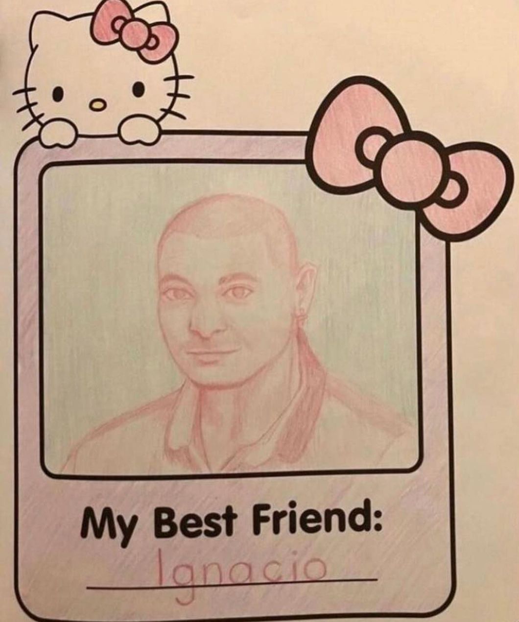 My best friend Ignacio Раскраска с Hello Kitty и мужчиной по имени Игнасио