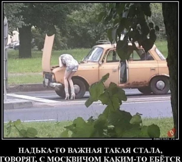 Надька-то важная такая стала, говорят, с москвичом каким-то ебётся Надька-то важная такая стала, говорят, с москвичом каким-то ебётся