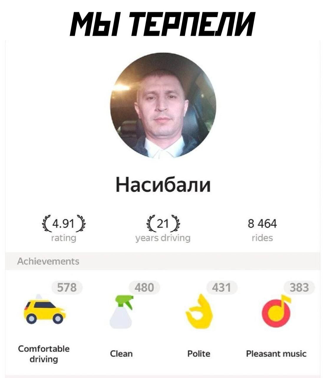 Насибали водитель такси Профиль водителя такси Насибали с высоким рейтингом и большим стажем