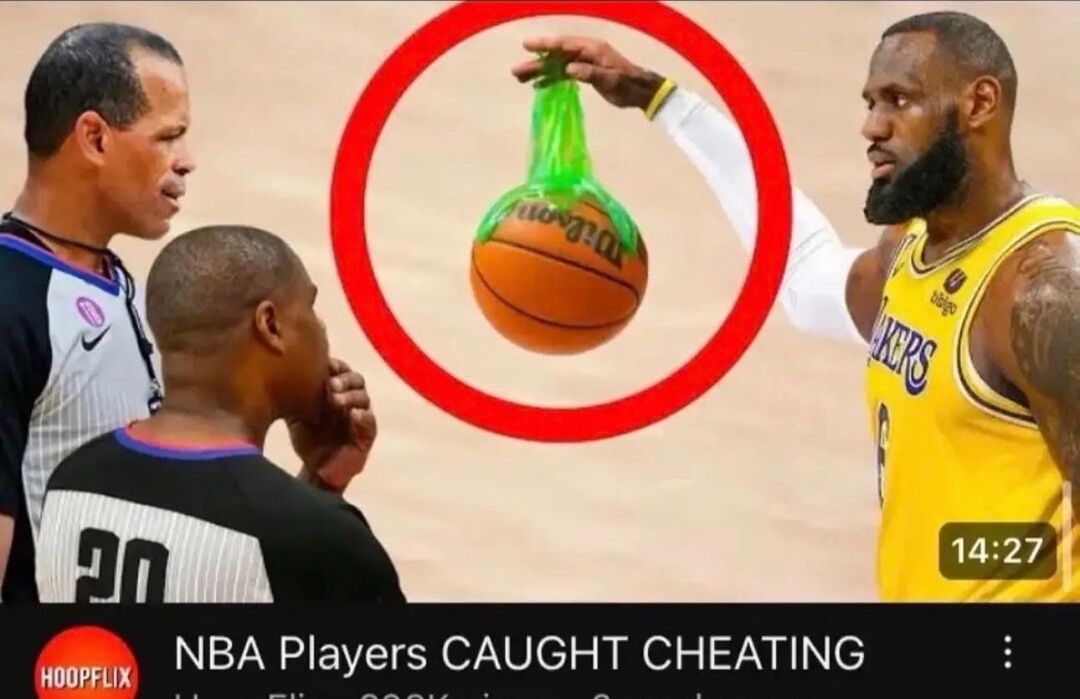 NBA Players CAUGHT CHEATING Баскетболист Леброн Джеймс с "залипшим" мячом и ошеломленные судьи