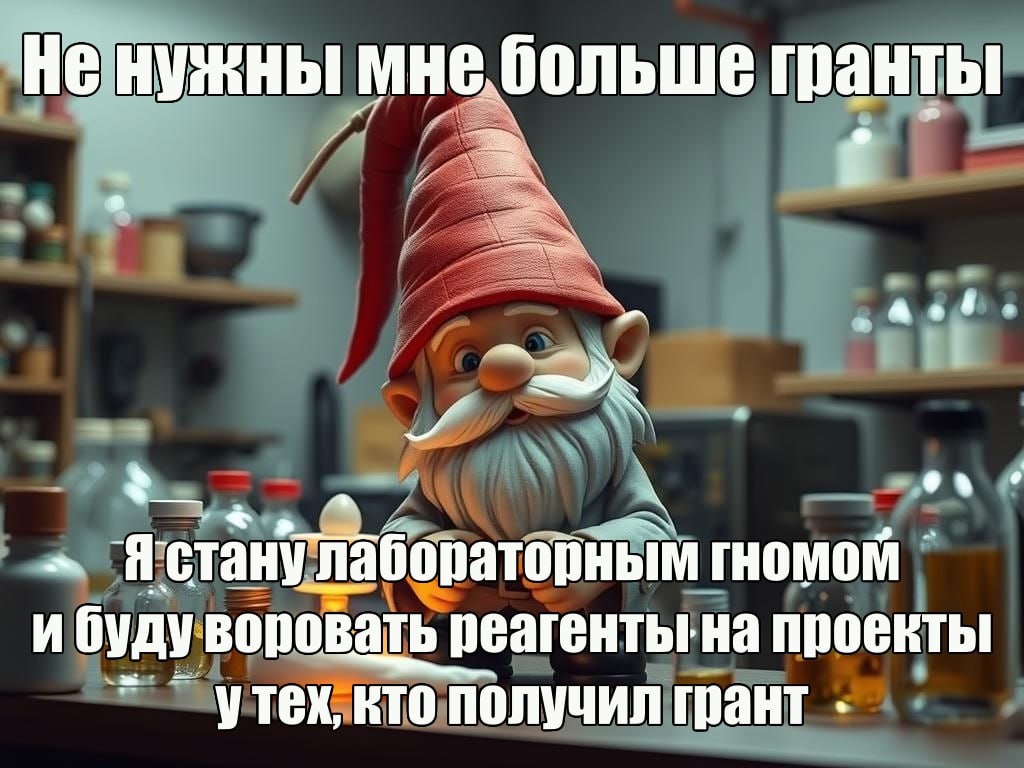 Не нужны мне больше гранты. Я стану лабораторным гномом Лабораторный гном, которому не нужны гранты, будет воровать реагенты у тех, кто их получил