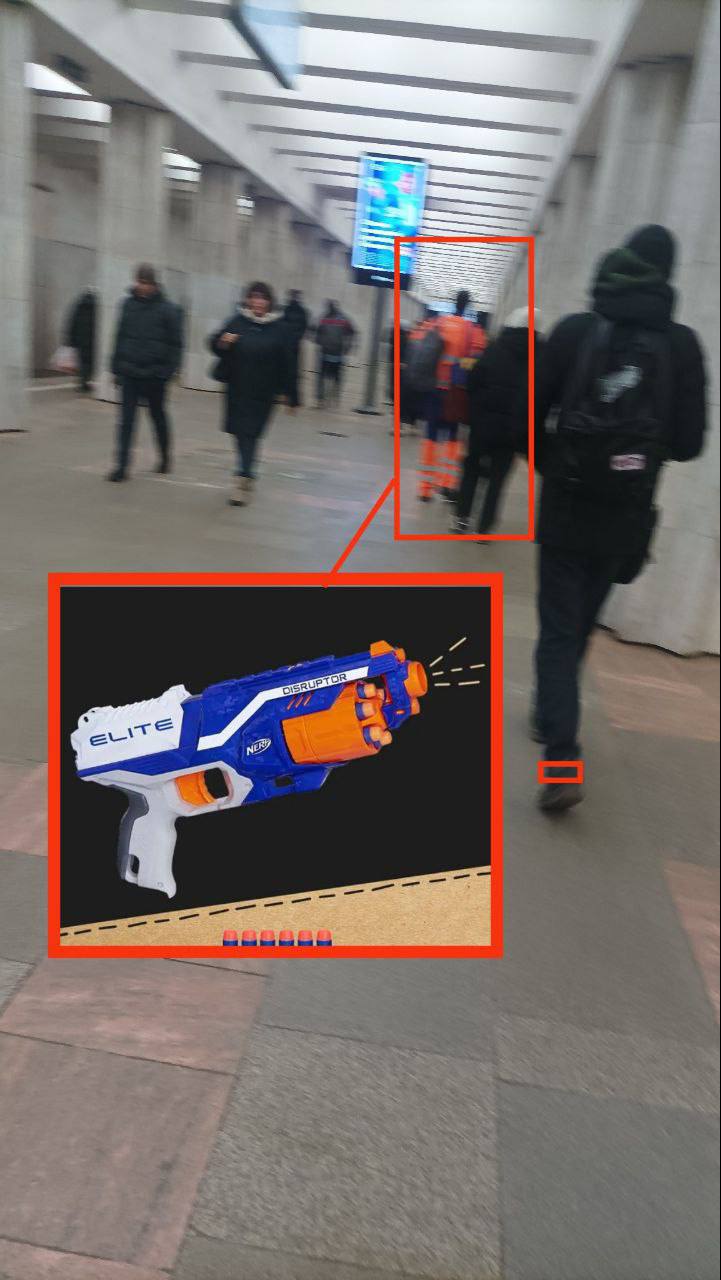 Nerf Disruptor в метро Nerf Disruptor бластер в метро