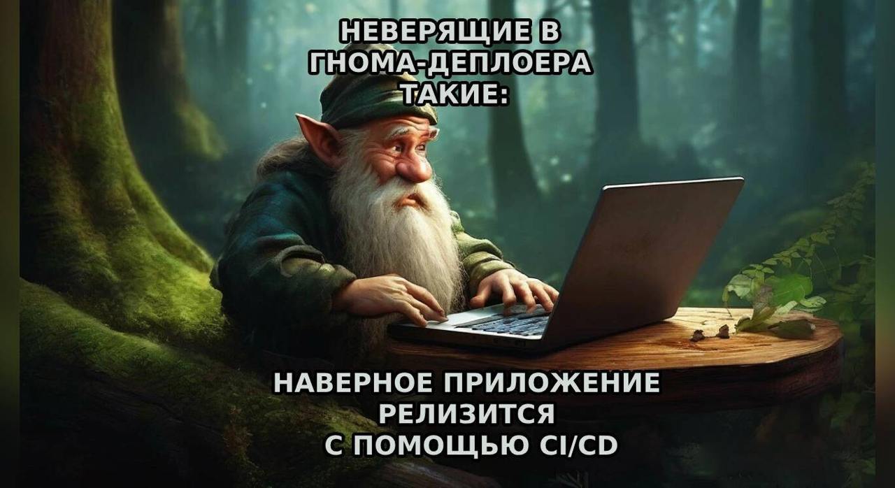 Неверящие в гнома-деплоера такие Гном-деплоер сидит в лесу за ноутбуком