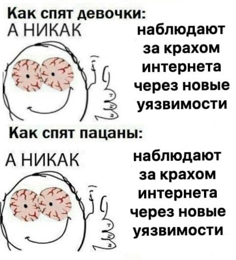 Как спят девочки и пацаны? Никак — наблюдают за крахом интернета через новые уязвимости.