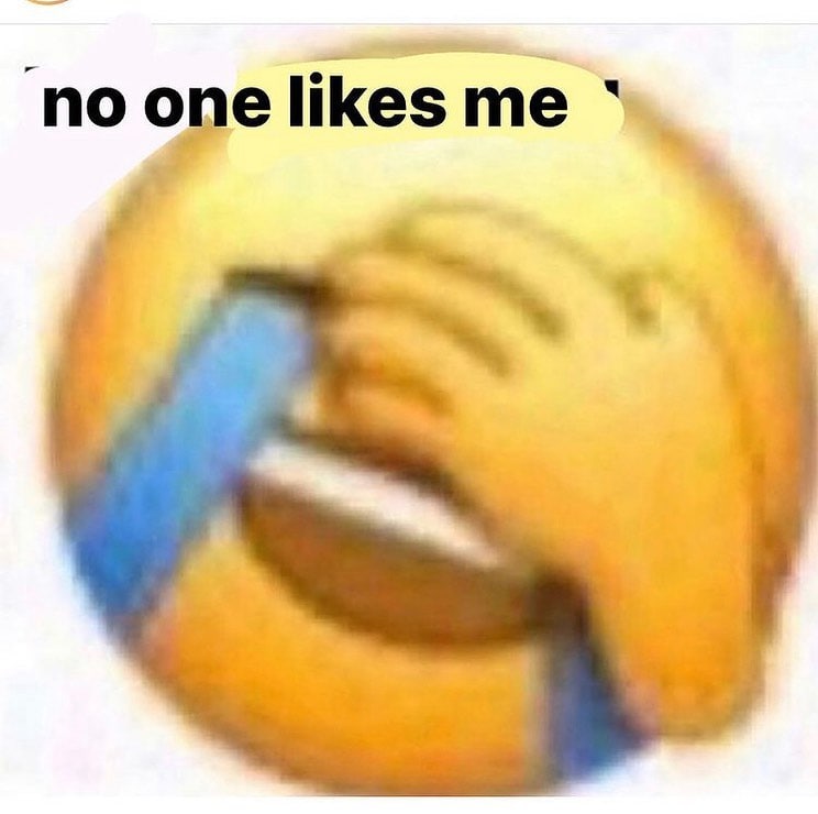 No one likes me эмодзи Эмодзи "громко плачет" с надписью "No one likes me".