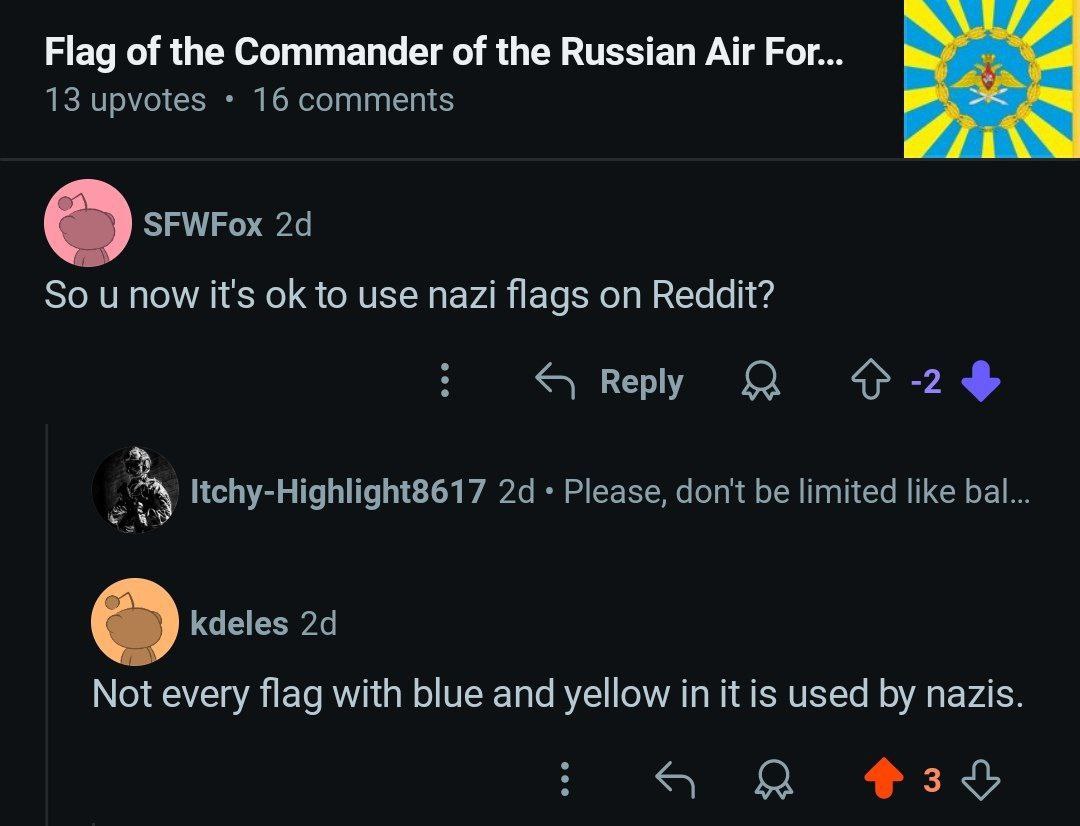 Not every flag with blue and yellow in it is used by nazis Не каждый флаг с синим и желтым используется нацистами