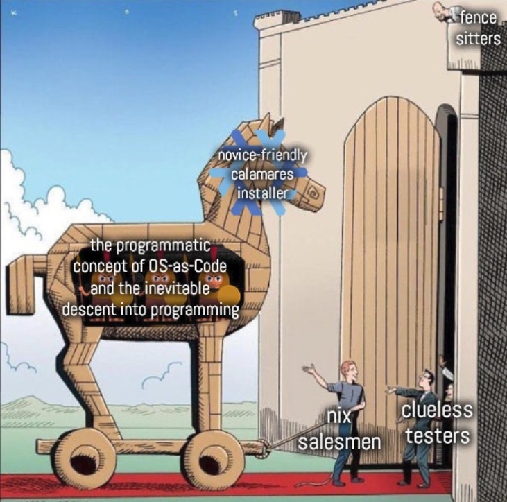 Троянский конь с "дружелюбным для новичков установщиком Calamares" и концепцией "ОС как код"