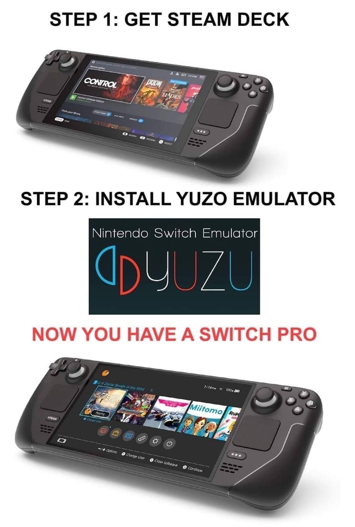 Теперь у вас есть Switch Pro Установи Yuzu на Steam Deck, чтобы получить Switch Pro