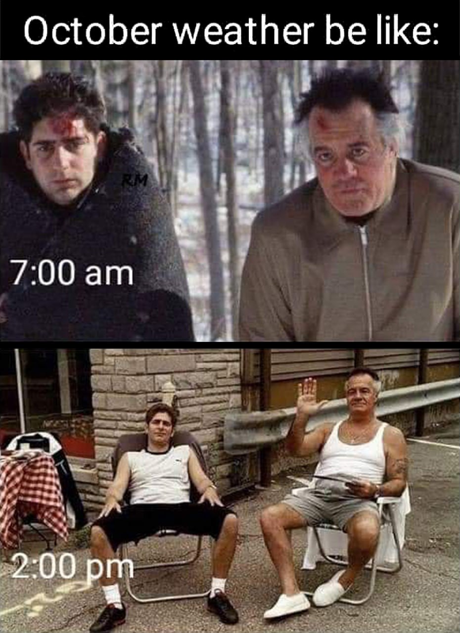 October weather be like Погода в октябре как: два парня в разное время дня