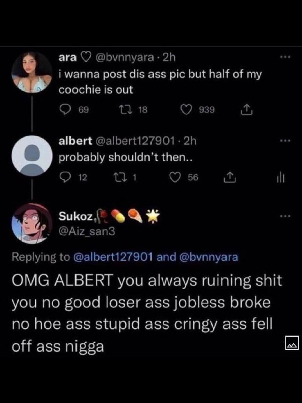 OMG ALBERT, ты всегда все портишь OMG ALBERT, ты всегда все портишь, ни на что не годный лузер, безработный, нищеброд, тупой, кринжовый, отвали от меня