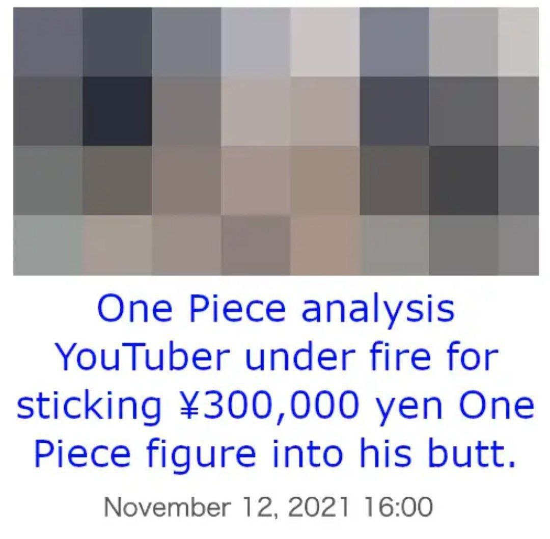 Аналитик One Piece засунул фигурку в зад Аналитик One Piece засунул фигурку в зад