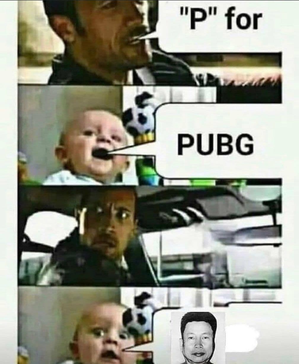 “P" for PUBG Мем про "Скалу" и младенца с неожидаемым ответом на букву "P"
