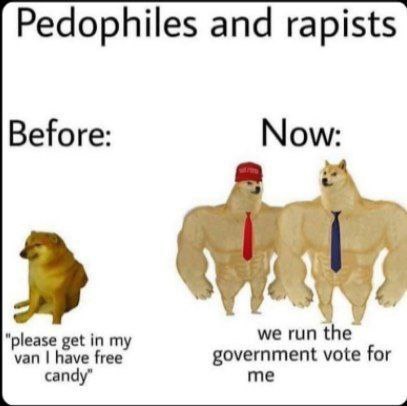 Pedophiles and rapists before now Мем про педофилов и насильников до и сейчас