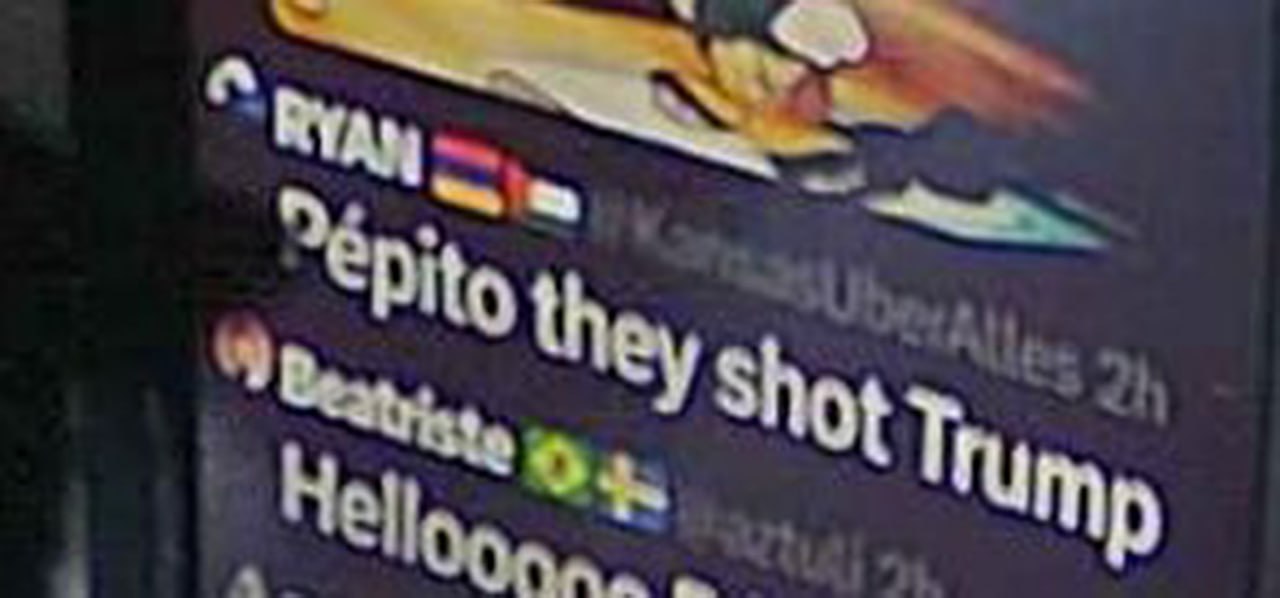 Pépito they shot Trump Скриншот из чата с сообщением «Пепито, они застрелили Трампа» и ответом «Привееет» под ним.