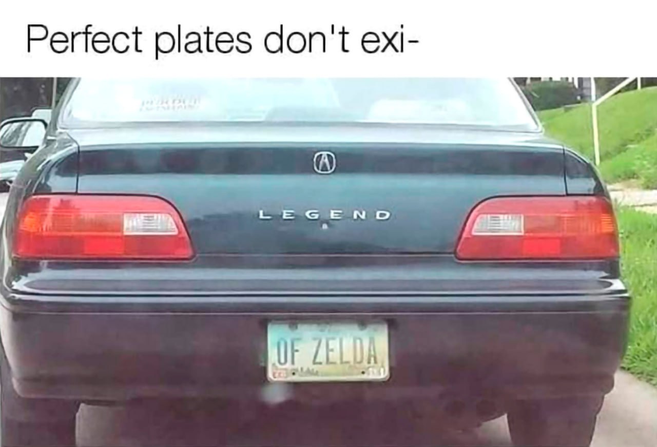 Perfect plates don't exi- Мем с идеальными номерами на Acura Legend