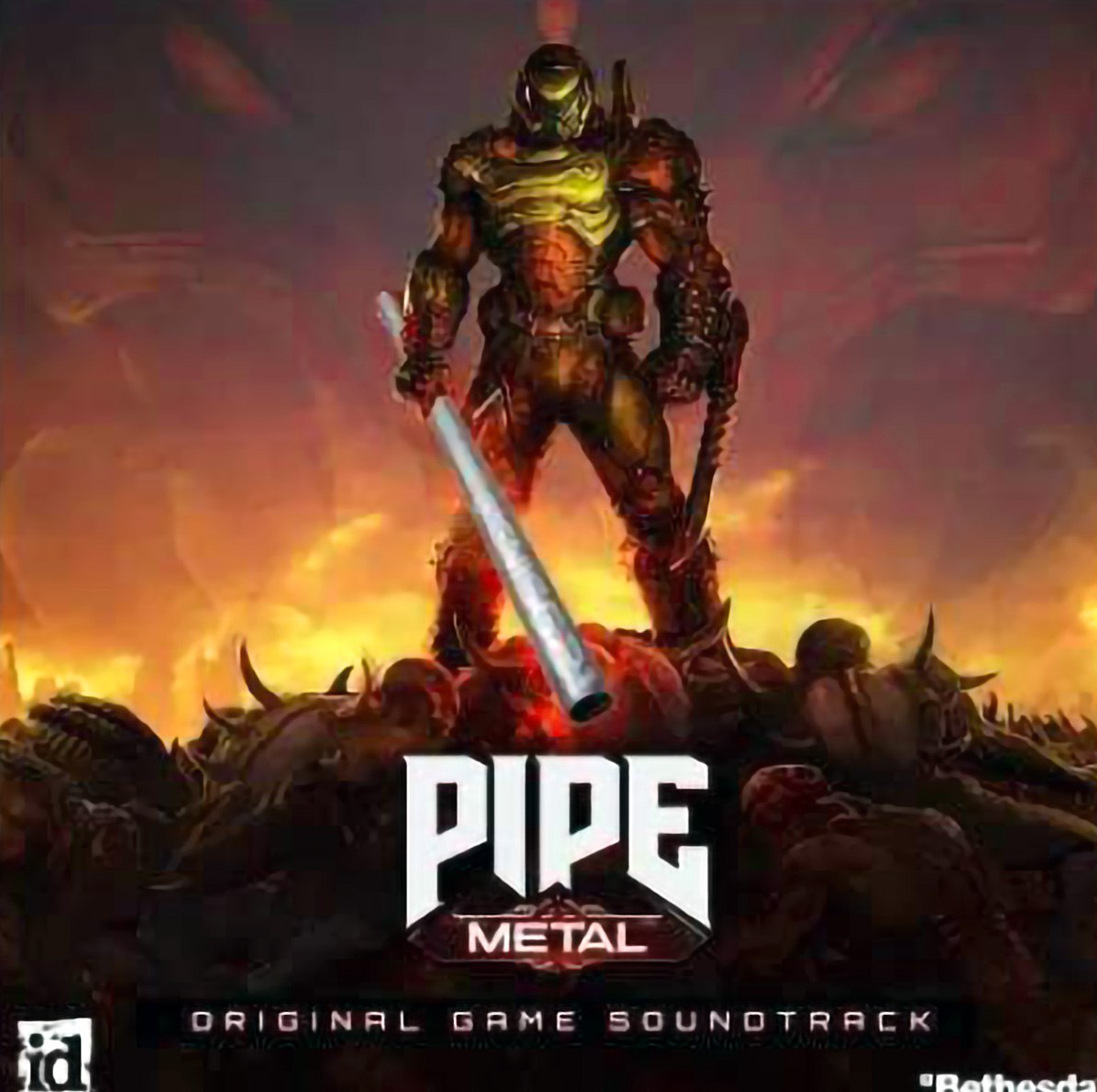 Pipe Metal Мем с Думгаем и обложкой саундтрека игры Pipe Metal