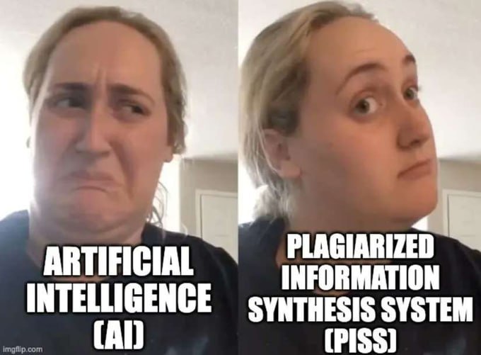 Plagiarized Information Synthesis System (PISS) Девушка по-разному реагирует на искусственный интеллект и на систему синтеза плагиата