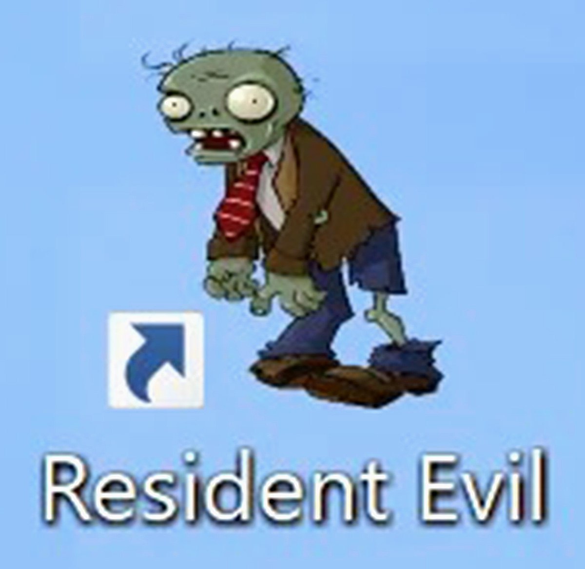 Зомби из Plants vs. Zombies и Resident Evil Зомби из Plants vs. Zombies и ярлык Resident Evil