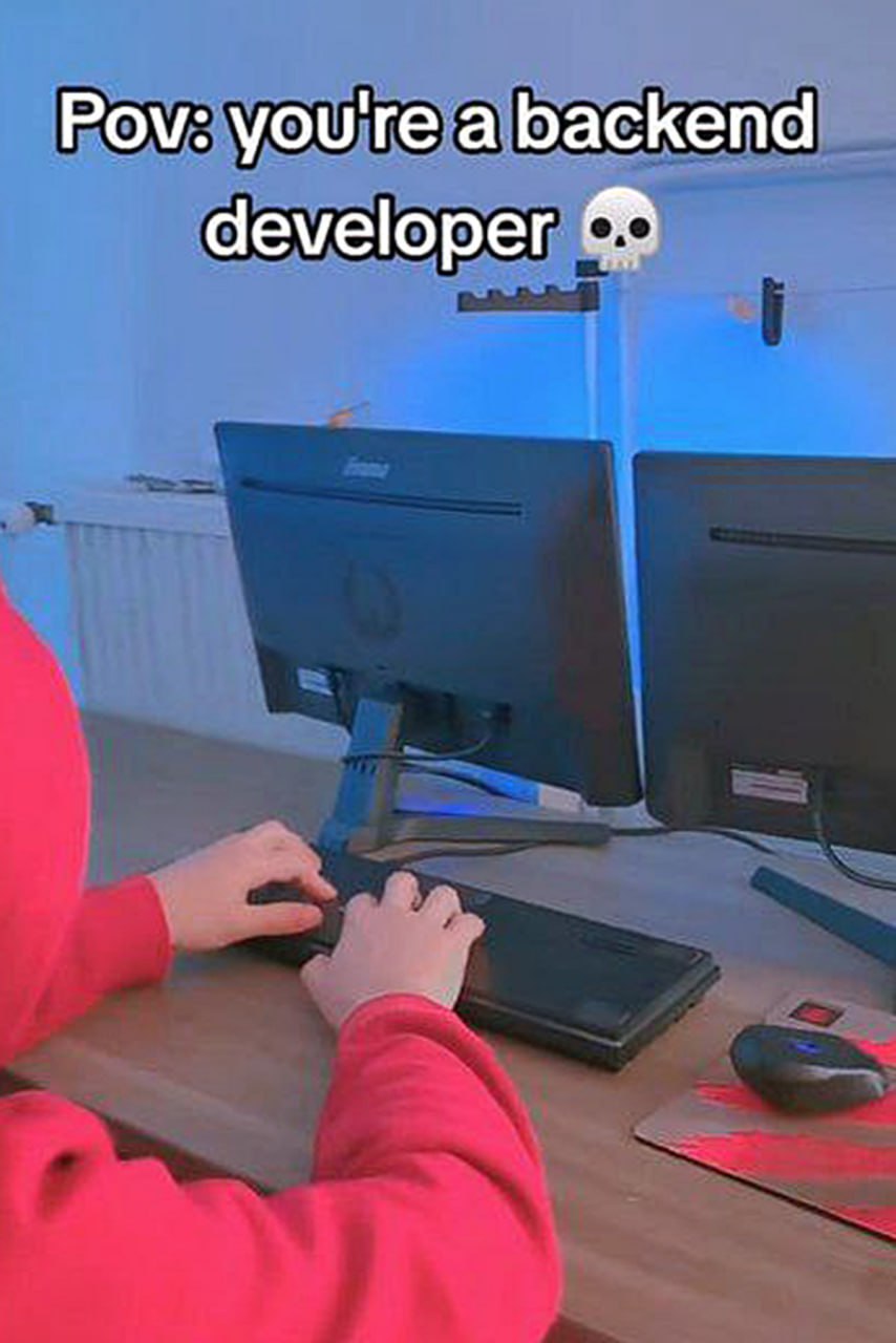 Pov: you're a backend developer Pov: you're a backend developer