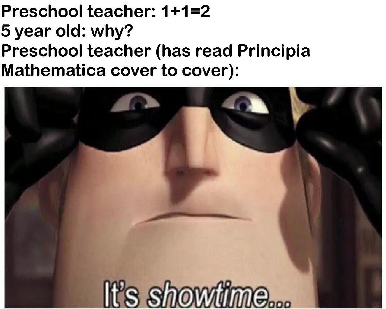 Preschool teacher 1+1=2 5 year old why Воспитатель детского сада объясняет ребёнку, почему один плюс один равно два, а тот читает "Начала" Ньютона