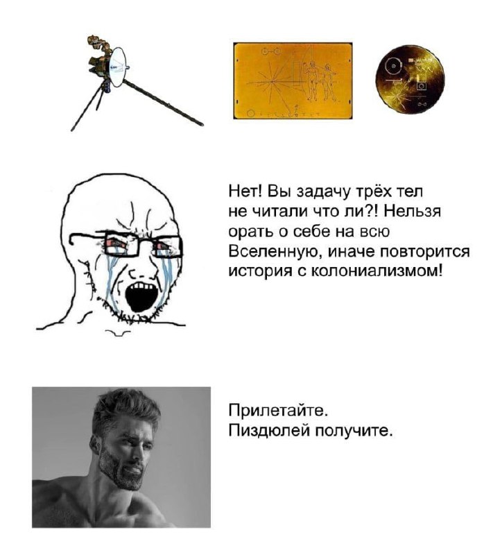 Прилетайте, пиздюлей получите Мем про космический зонд «Вояджер» и колонизацию